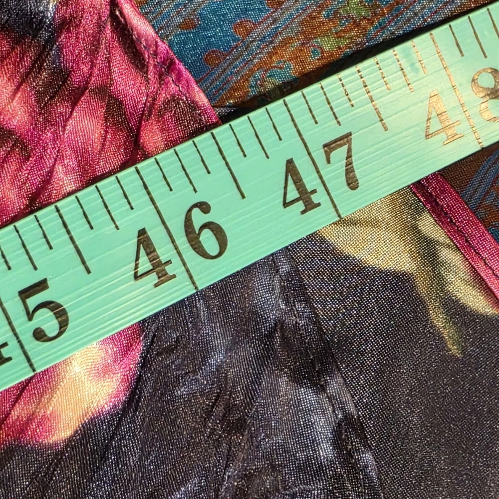 Vintage Whimsigoth Y2K Floral Satin Slip Dress Secret Treasures Blue & Pink - Picture 13 of 16